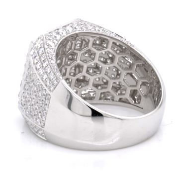 Diamond Micropave Set 18K White Gold Luxury Rings